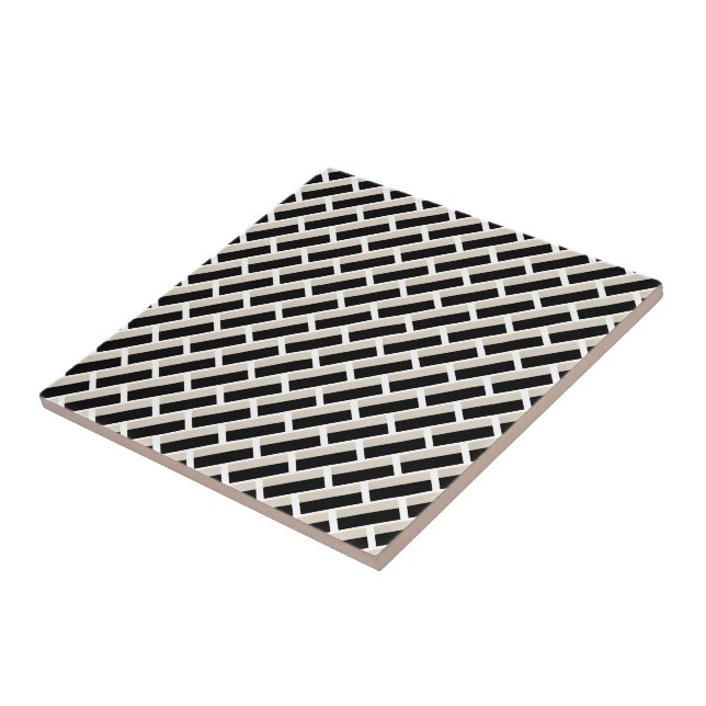 Ceramic Tile Black and White Stripe Fliese (Seite)