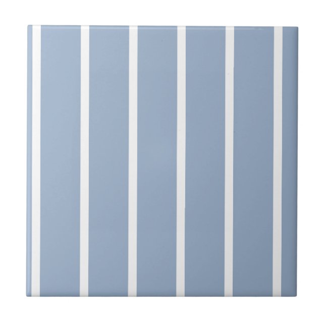 Ceramic Tile Blue & White Stripe  Fliese (Vorderseite)