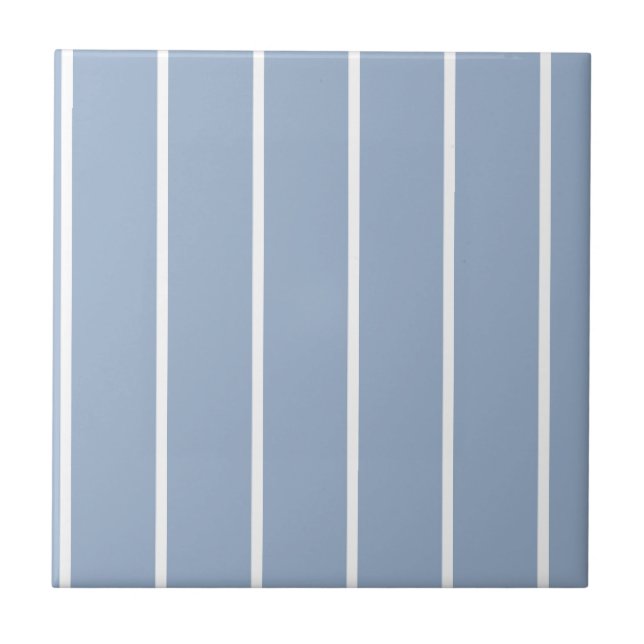 Ceramic Tile Blue & White Stripe  Fliese (Vorderseite)