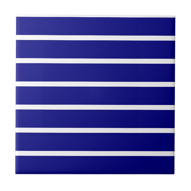 Ceramic Tile Blue & White Stripe Fliese (Vorderseite)