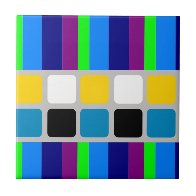 Ceramic Tile Colorful Colors Stripe Fliese (Vorderseite)