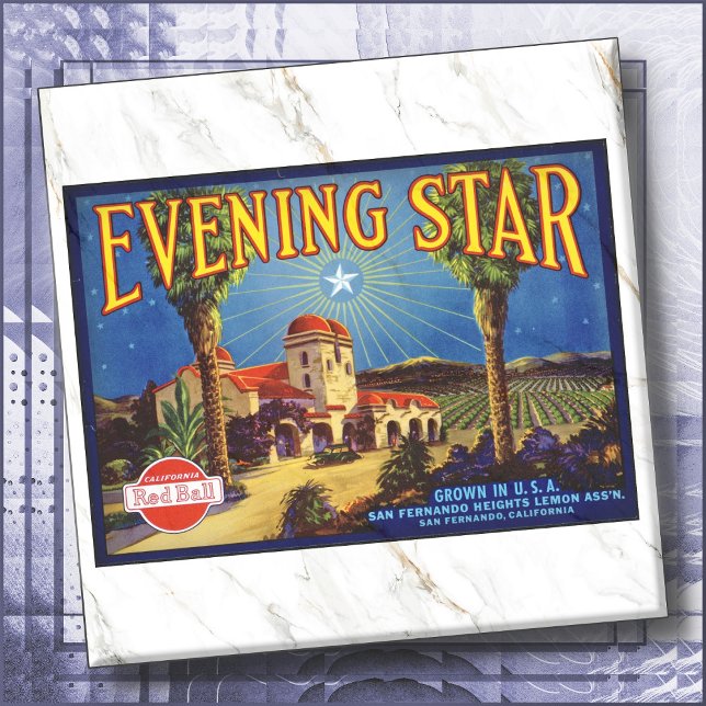 CERAMIC TILE - ''Evening Star'' - Crate Label Fliese (Von Creator hochgeladen)