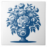 Ceramic Tile Fliese<br><div class="desc">Elegant vintage-style design inspired by blue chinoiserie ceramics featuring a decorative floral vase motif. Perfect for lovers of classic Asian-inspired patterns,  antique porcelain aesthetics,  and timeless home decor art.</div>