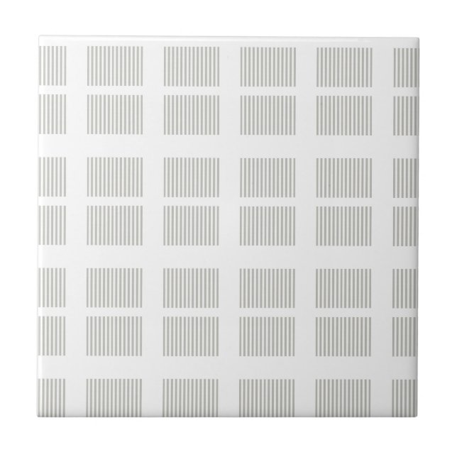 Ceramic Tile Grey & White Stripe Fliese (Vorderseite)