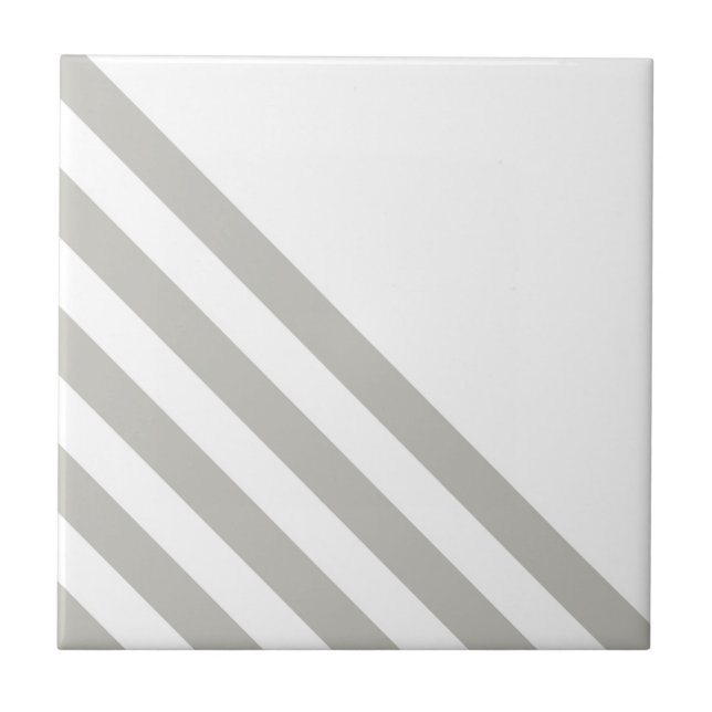 Ceramic Tile Grey & White Stripe  Fliese (Vorderseite)