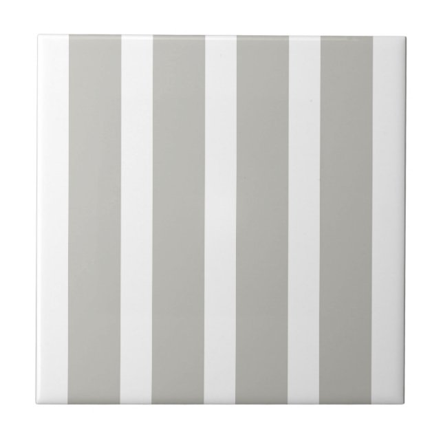 Ceramic Tile Grey & White Stripe Square Fliese (Vorderseite)