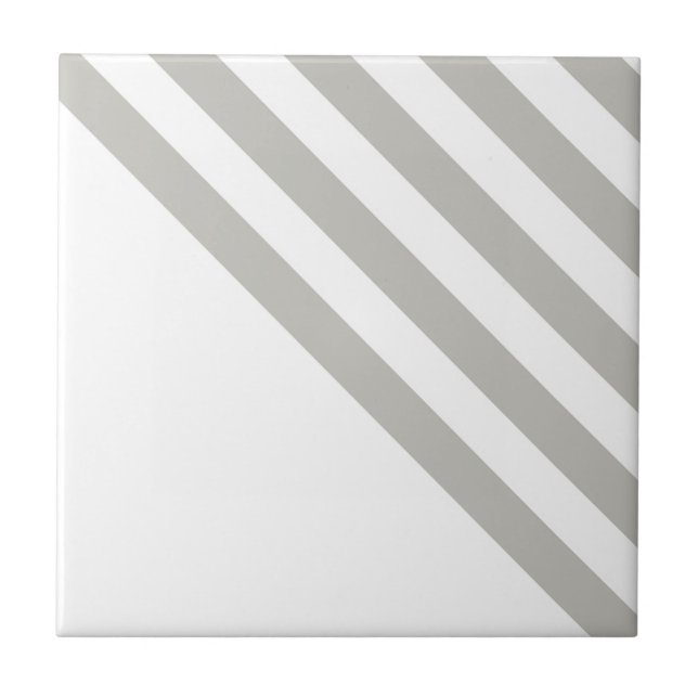Ceramic Tile Grey & White Stripe Square Fliese (Vorderseite)