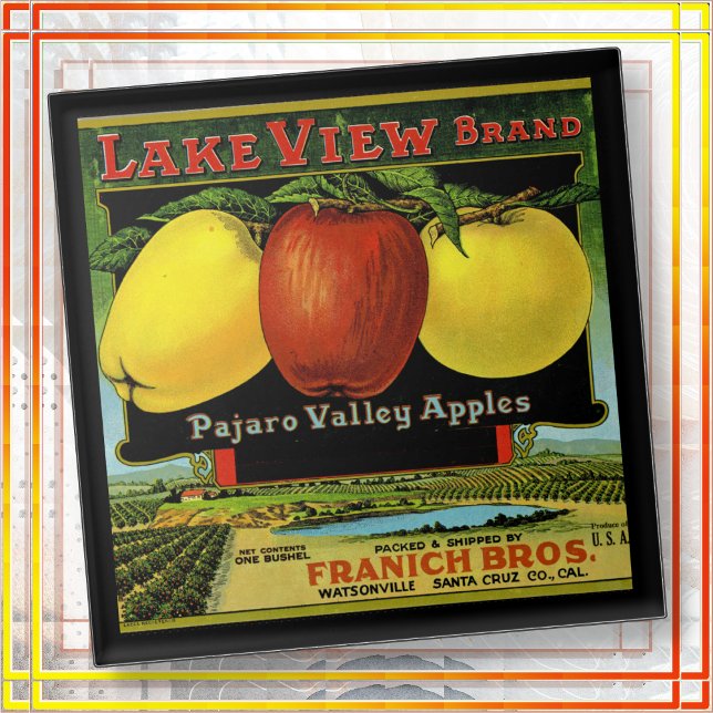 CERAMIC TILE - "Lake View" - Crate label Fliese (Von Creator hochgeladen)