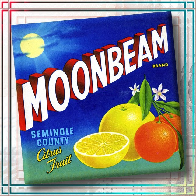 CERAMIC TILE - "Moonbeam Produce" - Crate Label  Fliese (Von Creator hochgeladen)