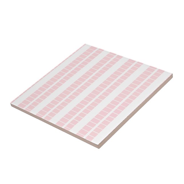 Ceramic Tile Pink & White Stripe Fliese (Seite)