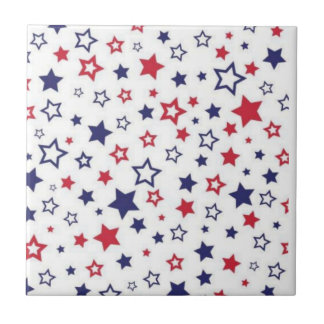 Ceramic Tile Red Blue & White Stripe Square Fliese