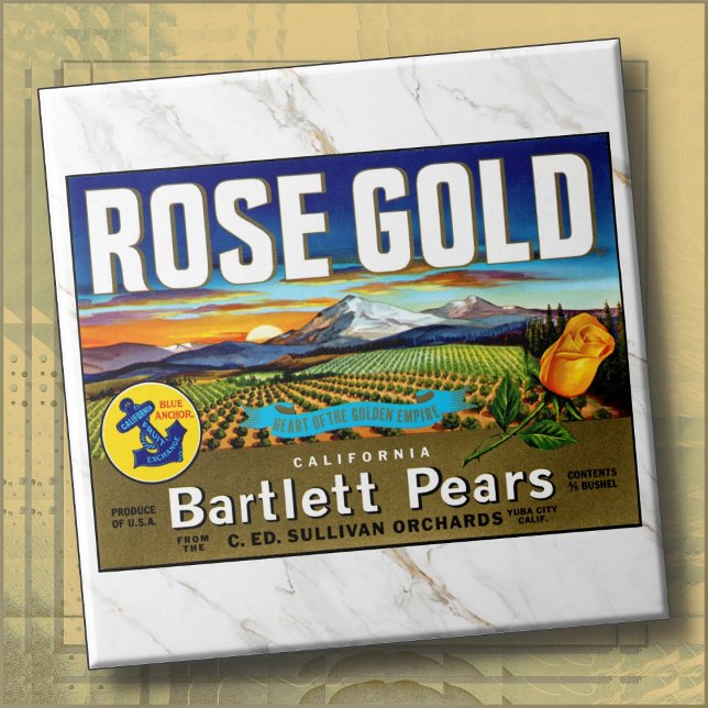 CERAMIC TILE - ''Rose Gold'' - Crate Label Fliese (Von Creator hochgeladen)