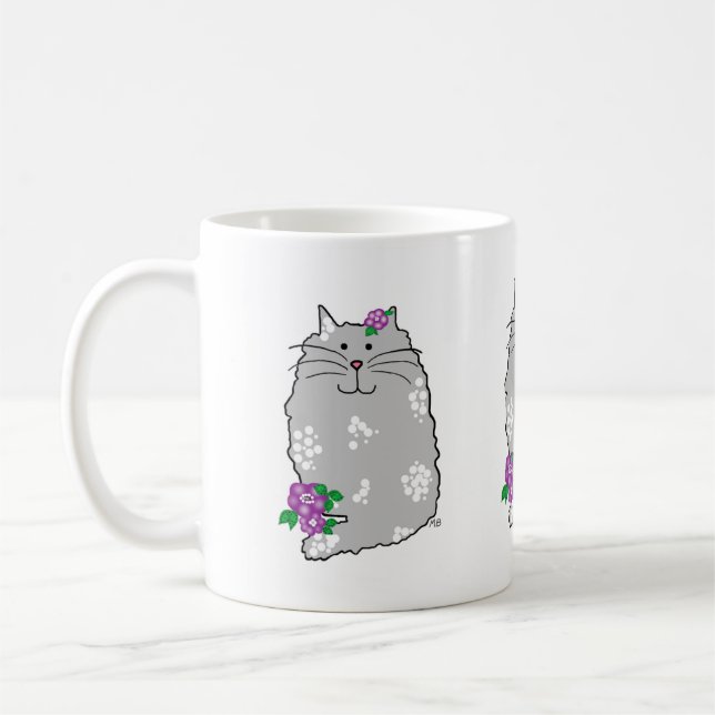 Ceramic Whimsical Cat Mug (Gauche)
