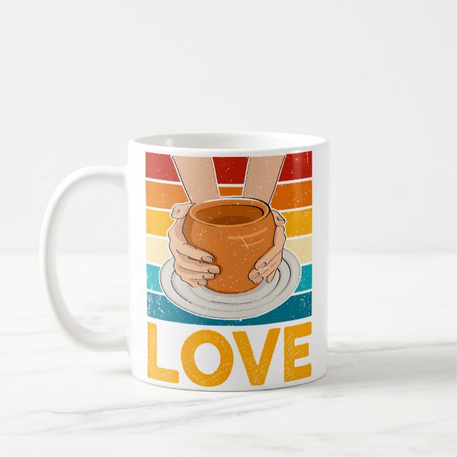 Ceramics Artist - Love Pottery Retro Clay Pottery  Kaffeetasse (Links)