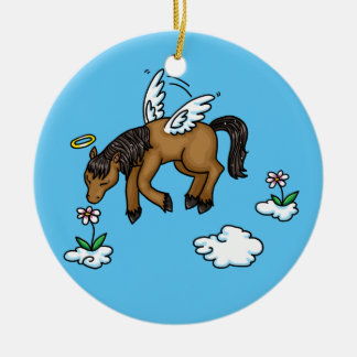 Céramique Ange de cheval en ornement de mémoire
