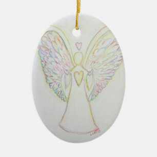 Céramique Arc en ciel Coeurs Angel Vacances Cadeaux Ornement