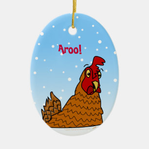 Céramique Bonnes fêtes poule en ornement de poulet de Noël