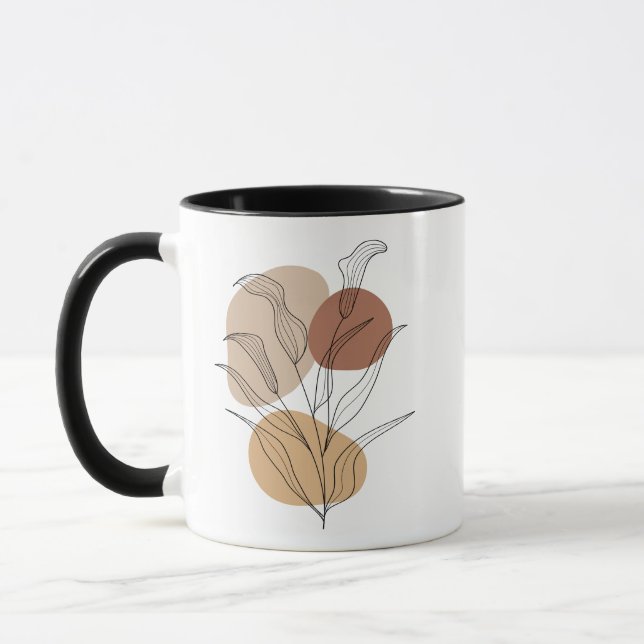 céramique de mug blanc avec maquette feuille (Gauche)