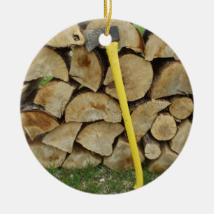 Céramique Décoration en bois de pile et de hache