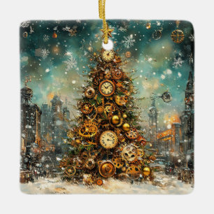 Céramique Ornement d'arbre de Noël en vapeur