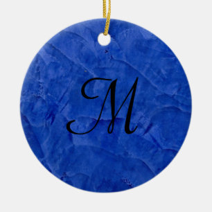 Céramique Ornement de cercle de monogramme en pierre fausse