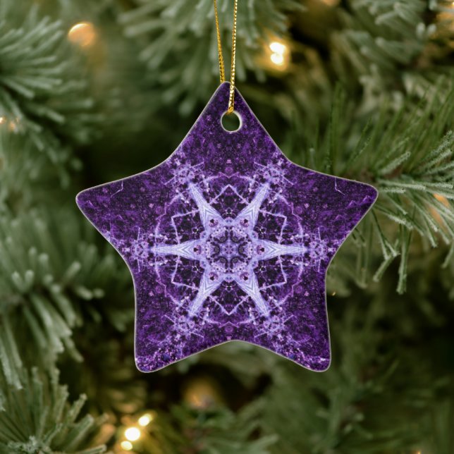 Céramique Ornement en cristal violet Bijou en étoile (Arbre)