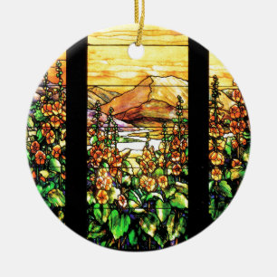 Céramique Ornement en verre souillé de Nouveau d'art de