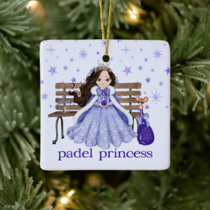 Céramique ORNEMENT PADEL – PRINCESSE PADEL ADORABLE en BLEU