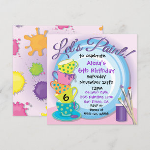 Céramique Potterie Painting Party Invitations