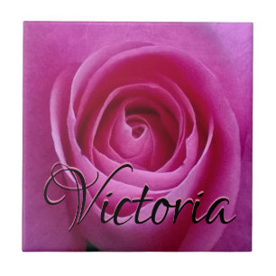 Céramique Rose de rose en fleur avec votre carreau de