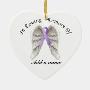 Céramique Ruban Violet Tout Cancer En Ornement Mémorial