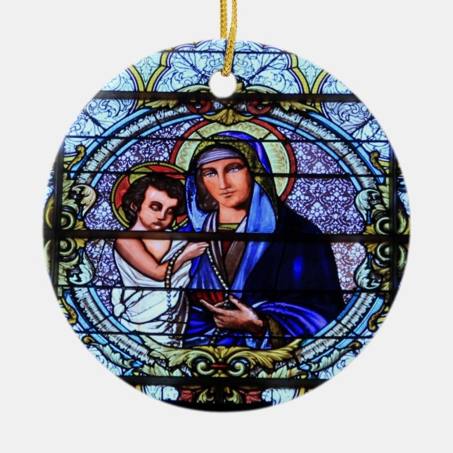 Céramique Vitrine de l'église en verre tendu ornement de Noë (Devant)