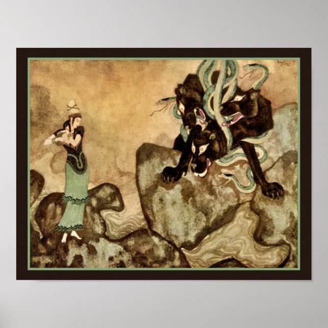 Cerberus 1914 Orientalism Print by Edmund Dulac Poster (Vorne)