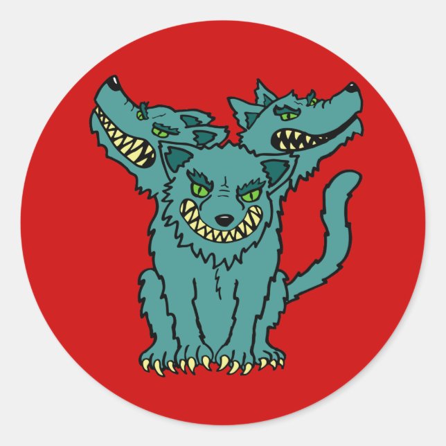 Cerberus - Die drei geheuerten Hölle Runder Aufkleber (Vorderseite)