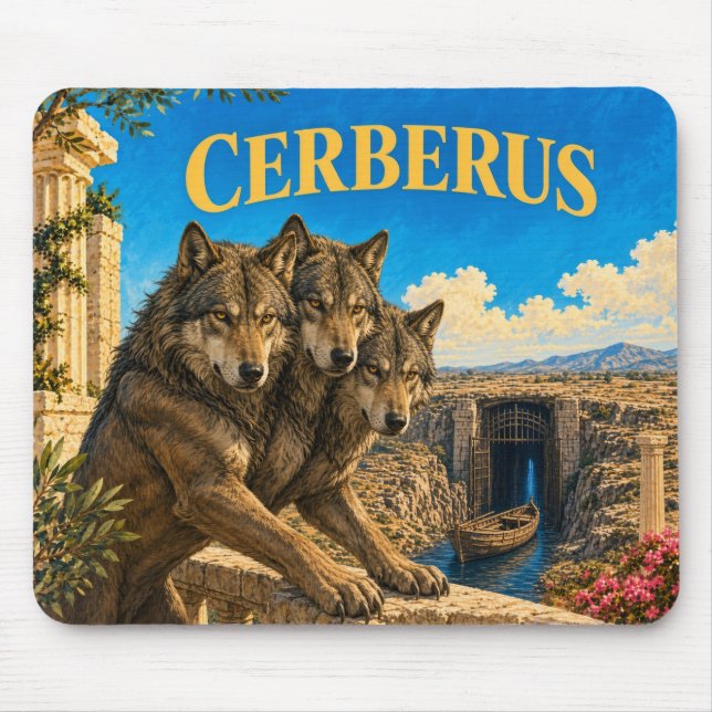 Cerberus, Gothic Fantasy Monster Mousepad (Vorne)