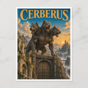 Cerberus, Gothic Fantasy Monster Postkarte