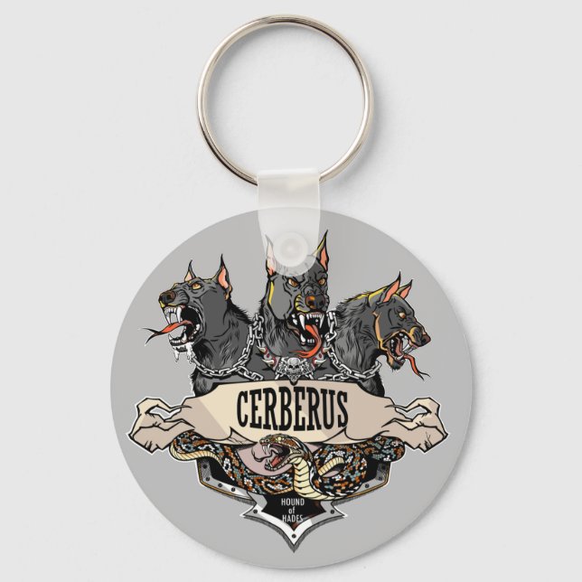 Cerberus Hellhound und Schlange Schlüsselanhänger (Vorderseite)