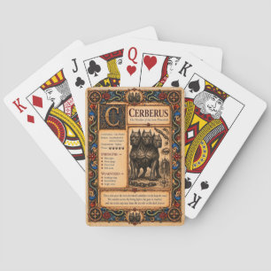 Cerberus, mittelalterliche Bestiarien-Kunst Spielkarten