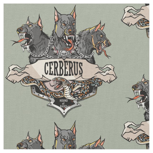 Cerberus und Schlange Stoff (Nahaufnahme)