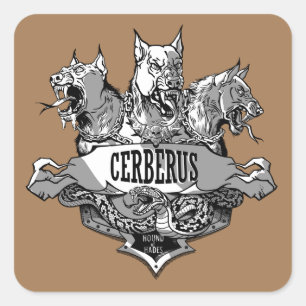 Cerberus und Snake Quadratischer Aufkleber