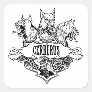 Cerberus und Snake Quadratischer Aufkleber