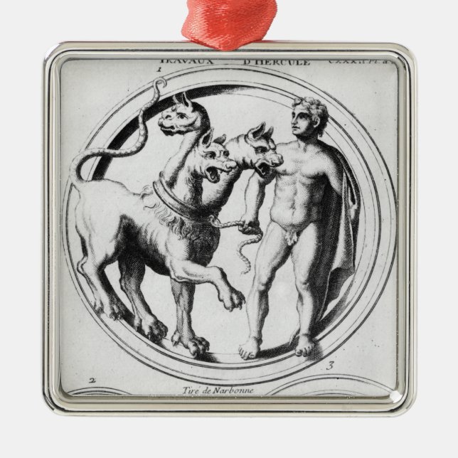 Cerberus zähmte durch Herkules Silbernes Ornament (Vorne)