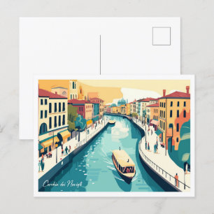 Cerchia dei Navigli Mailand Italien Ich Reise Postkarte