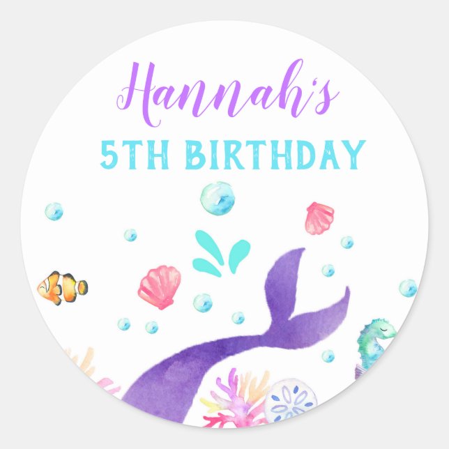 Cercle autocollant de la fête d'anniversaire de la (Devant)