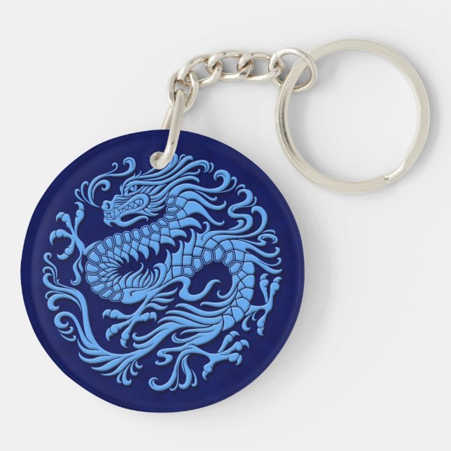 Cercle chinois bleu traditionnel de dragon (Dos)