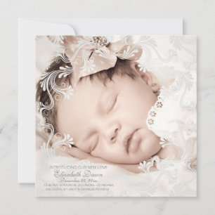 Cercle de faire-part de naissance de photo d'amour