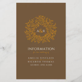 Cercle de feuille orange brun mariage informations