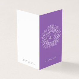 Cercle de feuille violet mariage carte et détails