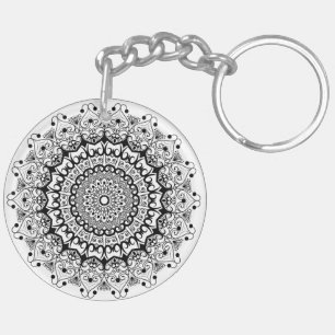 Cercle de mandala orné noir