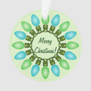 Cercle des lumières de Noël en bleu et vert